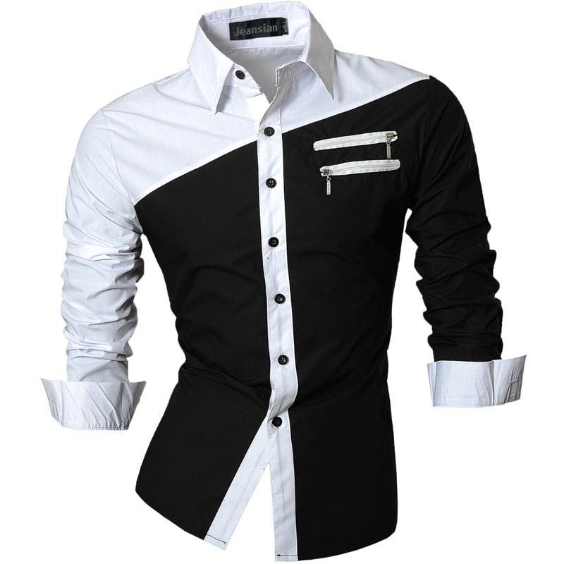 Trending Men's Casual Dress Shirts - Fashion Stylish Long Sleeve Slim Fit (D8)(TM1)