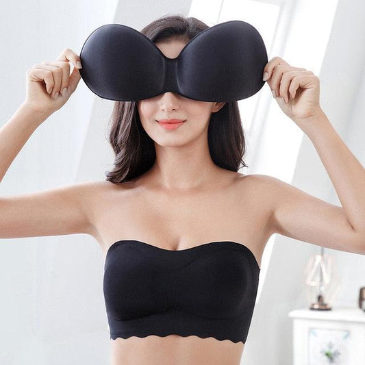 New Trending Women's Transparent Strapless Silicone Push Up