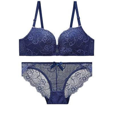 Sexy Women's Lace Bra Set - Lingerie Women Underwear Set - Front Closed Push Up Bra And Panty Set (TSB4)