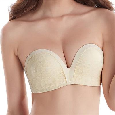 Sexy Strapless Bras For Women Lace Push up Bra Invisible Wire Free