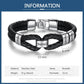 Personalized Leather Bracelet with Custom Beads - Stainless Steel Engraved Bracelets (2U83)