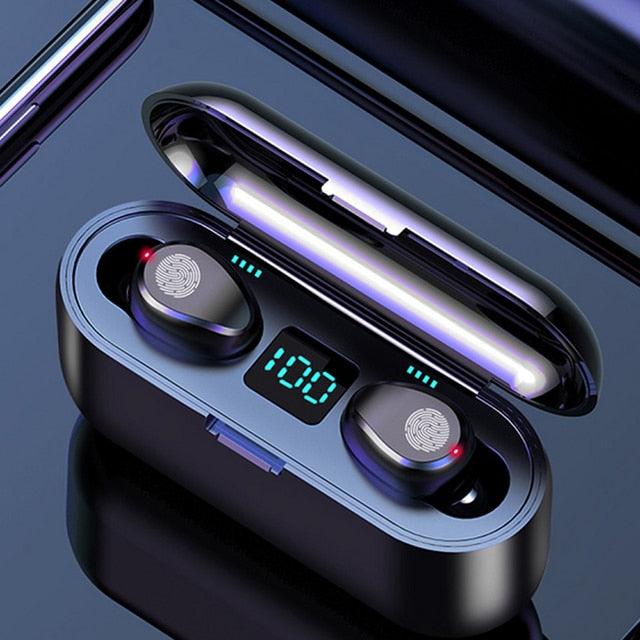 Bluetooth 5.0 with Battery Display Digital In-ear Wireless Bluetooth Headset for iPhone Samsung HIFI HD Noise Reduce (AH1)((RS8)