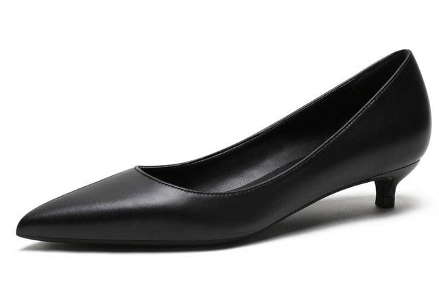 Trending Women's Low Heels Shoes - Split Leather Ladies Shallow Work Shoes ((D37)SH3)(SH1)(WO3)(WO5)