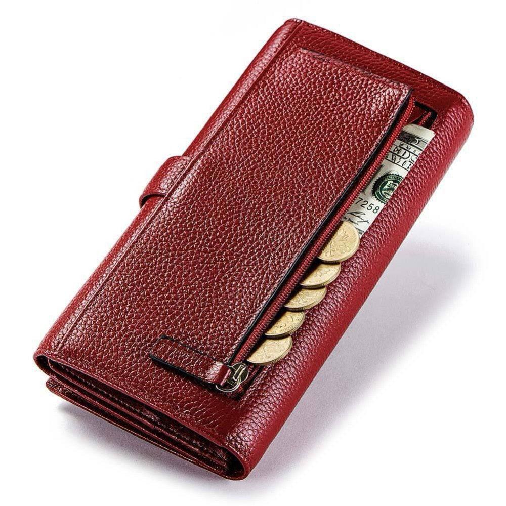 Fashion Women Wallet - Genuine Leather Long Clutch - Luxury Money Handy Coin Purse (D43)(WH5)(WH1)