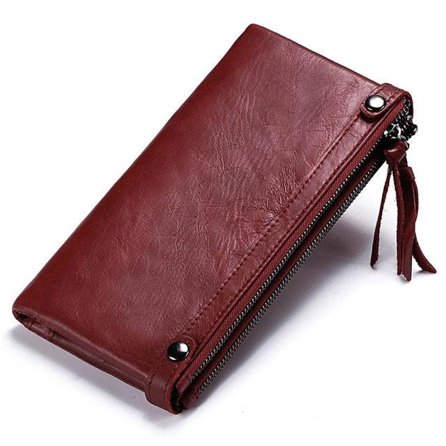 Great Genuine Leather Women Long Wallets - Fashion Ladies Zipper Coin Purse (WH5)(WH1)
