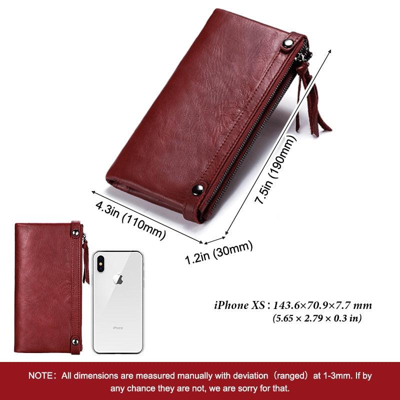 Great Genuine Leather Women Long Wallets - Fashion Ladies Zipper Coin Purse (WH5)(WH1)