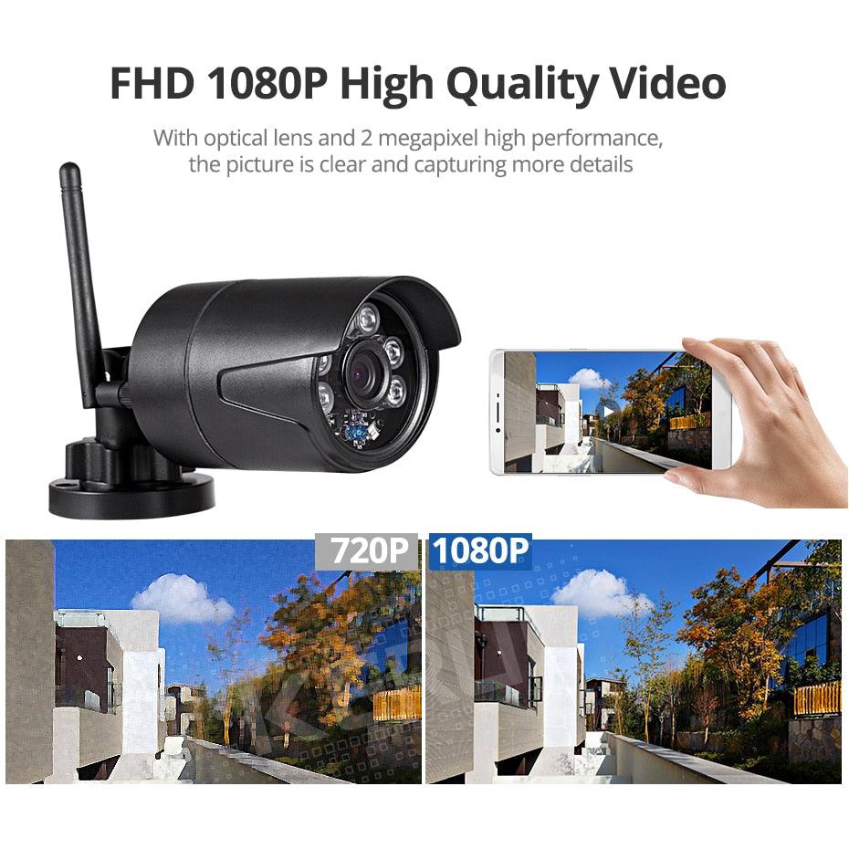 KERUI 2MP 1080P Wireless Outdoor Home Security WiFi IP Camera Full HD IP54 Waterproof Surveillance CCTV Camera Night Vision (MC8)