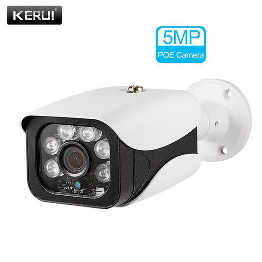 KERUI 5MP Wireless Home Security POE RJ45 Camera Outdoor IR-CUT Network CCTV Video Surveillance for 4CH/8CH POE NVR Kits (MC8)(F54)