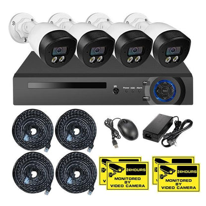 KERUI 8CH 5MP Wireless NVR POE Security Camera System Outdoor IR-CUT CCTV Video Surveillance Video Recorder Kit Face Record (MC8)(1U54)