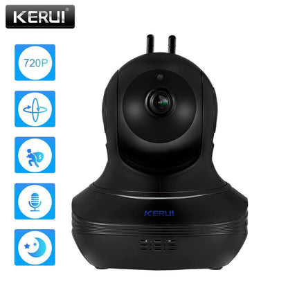 KERUI HD 720P 1.0MP Wireless IP Camera Home Alarm Security Cam Burglar Surveillance Indoor WiFi Camera Night Vision (MC8)(F54)