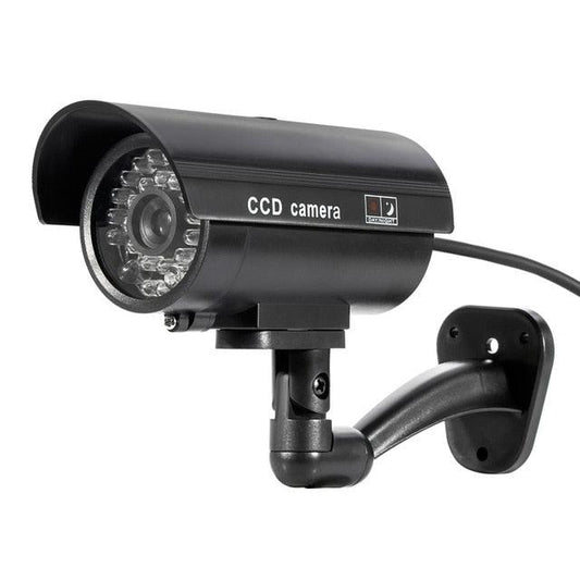 KERUI Outdoor Fake Simulation Dummy Camera CCTV Home Surveillance Security Mini Camera Flashing LED Light Fake Camera Black (MC8)