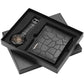 Great Mechanical Men Watch Purse Set - Luxury Business Gift Hand-Winding Men's Watch Present Box (1MA1)