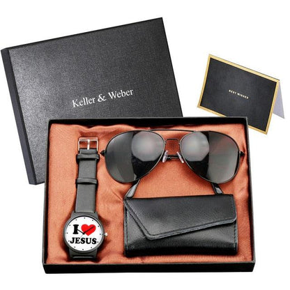 Men Watches Sunglasses Key Package - High Grade Box Watch Sets (D84)(1MA1)