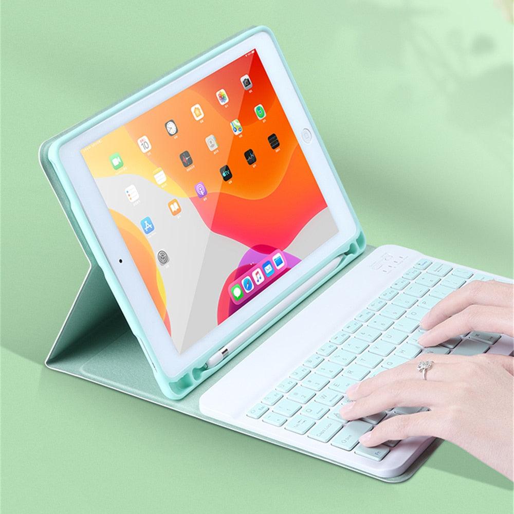 Great Keyboard Case For iPad 9.7 2017 2018 10.2 6th 7th - Bluetooth Keyboard Case for iPad Air 1 2 3 Pro 9.7 10.5 11 Cover Keypad (TLC3)