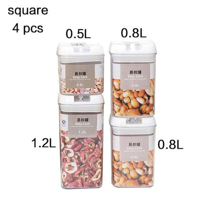 Kitchen Food Storage Container Box Plastic Candy Box Fruit Basket Grain Transparent Sealed (D61)(AK8)