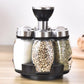 Kitchen Jars For Spices - Rotating Glass Cruet Seasoning Jar Set (AK8)