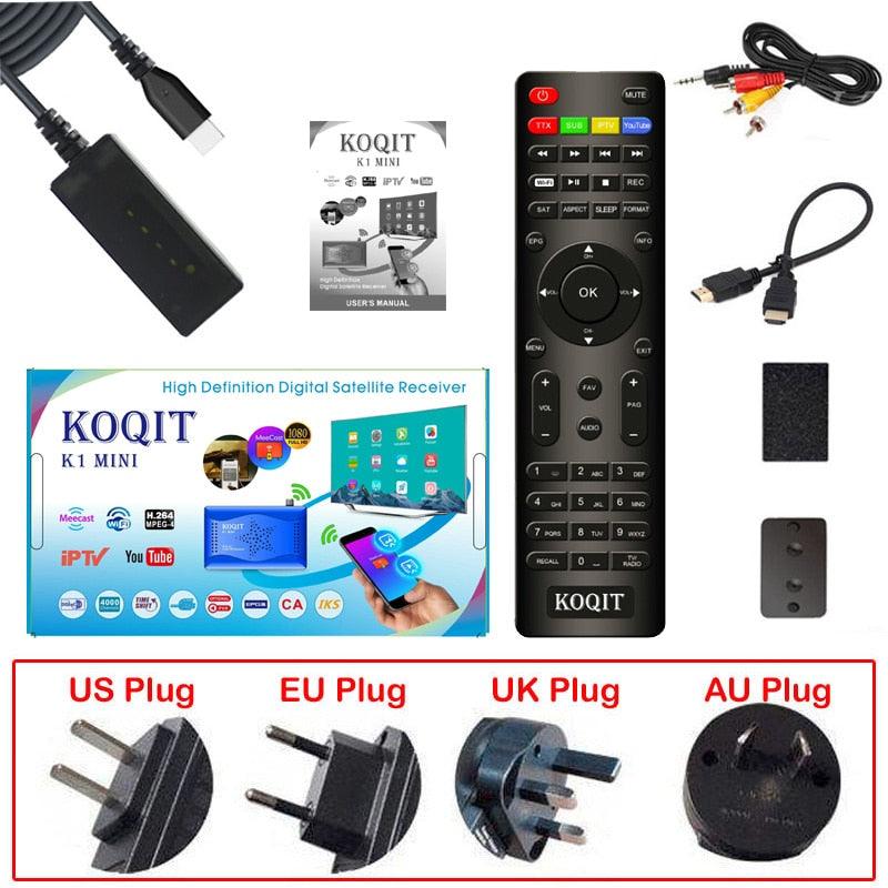 Koqit K1 Mini DVB S2 Satellite tv Receiver Satellite Mirror Cast T2MI Tuner Receptor Finder DVB-S2 IPTV Decoder USB Wifi Biss/VU (D56)(ST2)(1U56)