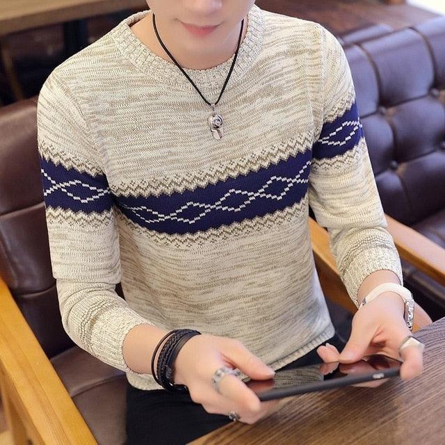 Cool Sweaters And Pullovers - Men Long Sleeve Knitted Sweater - High Quality Winter Pullovers (TM6)(CC3)