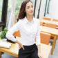 Amazing Women Elegant Shirts - Woman Striped Cotton Shirt - Plus Size - Office Lady Pink Blouse Work Shirts 3XL/5XL Tops (TB4)(F19)
