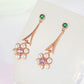 Gorgeous 925 Sterling Silver Drop Earring - Women Pearl Flower Amethyst Gemstone Rose Plated Fine Jewelry (2JW2)