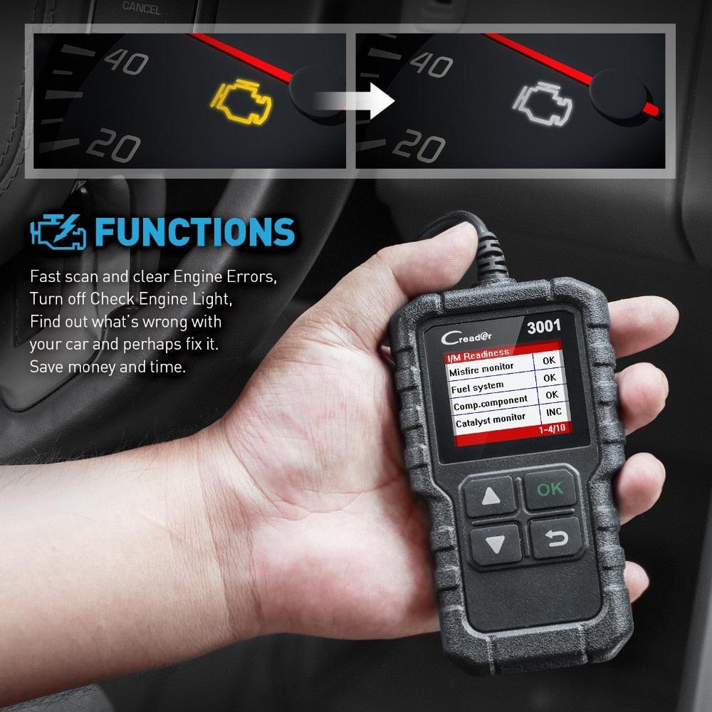 Good Full OBD2 Scanner OBDII Code - Great Car Diagnostic Tool - Turn Off Engine Light , Free Update, Etc (1U89)(7WH1)