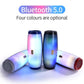 Great LED Bluetooth Speaker Portable Outdoor Loudspeaker Wireless Mini Column 3D 5W Stereo Music Surround Support FM TF Card Bass Box (HA)(F57)