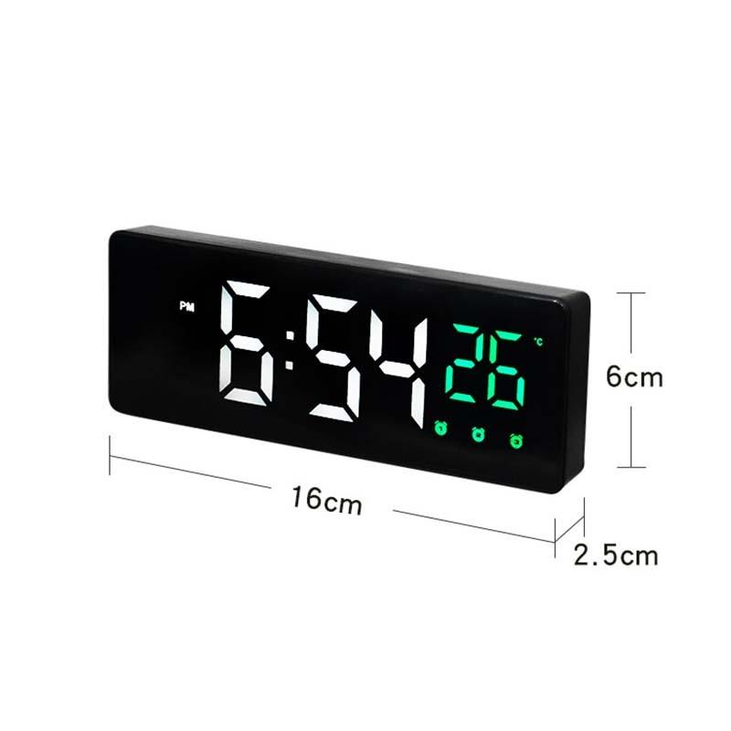 LED Digital Alarm Clock - Radio Projection With Temperature And Humidity Mirror Display (HA4)(1U57)