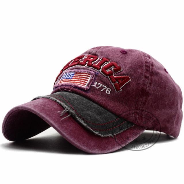 overs Cap - Baseball Cap - Men's Caps Letter Washed Cotton Vintage (2U102)