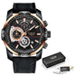 Great Men's Watches - Luxury Casual Leather Quartz Clock Male Sport Waterproof Watch - Gift (D84)(2MA1)