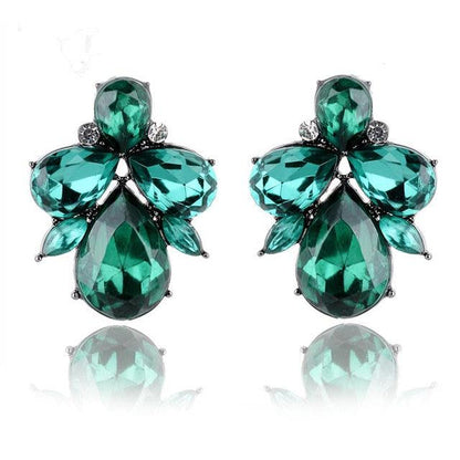 Round Fashion Jewelry Wedding Women Party Crystal Artificial Stone Drop Earrings (2U81)