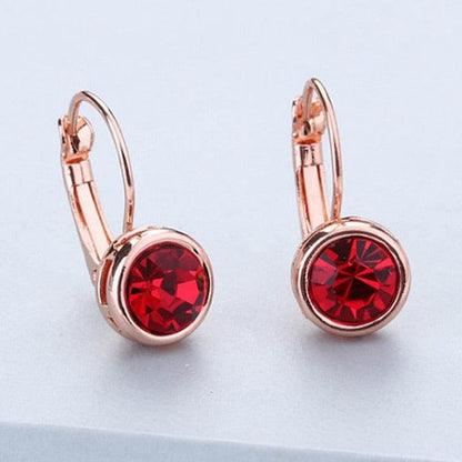 Round Fashion Jewelry Wedding Women Party Crystal Artificial Stone Drop Earrings (2U81)