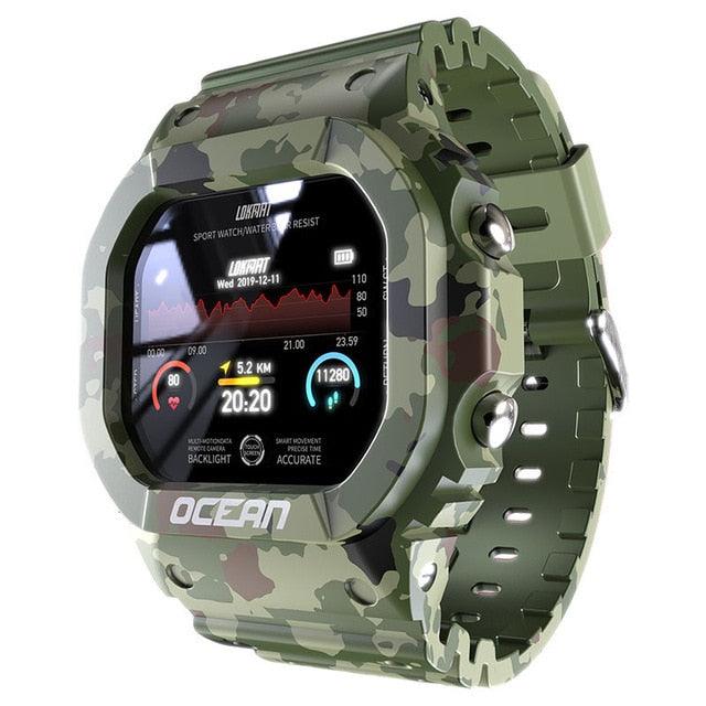 Ocean Smart Watch - Men Fitness Tracker Blood Pressure Message Push Heart Rate Monitor Clock (D84)(RW)