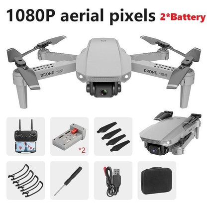 Great Mini drone E88 WIFI FPV, high-definition 4K 1080P camera height maintaining RC foldable drone gift toy (MC2)(1U54)(1U46)