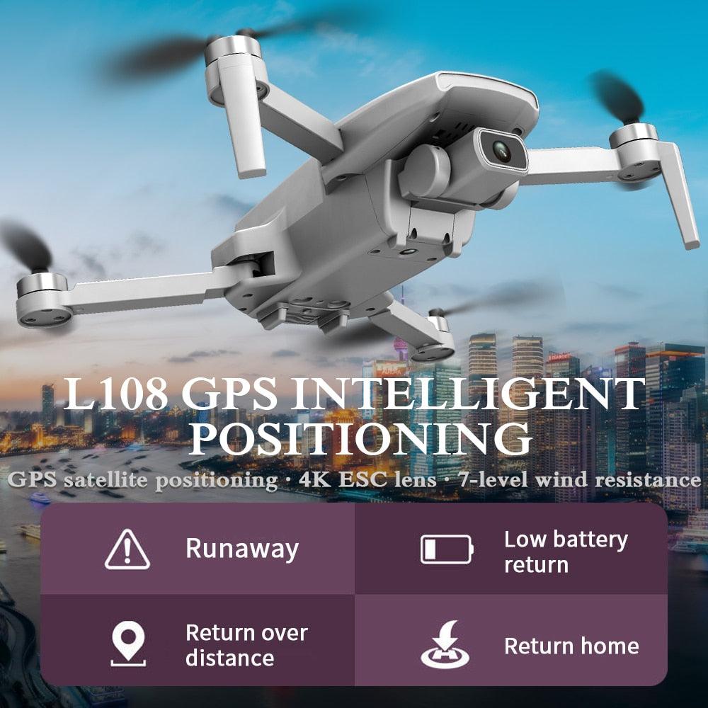 Great Mini Drone GPS L108 4K HD 5G WiFi Brushless Motor FPV Dron flying 25 Minutes distance RC 1km RC Quadcopter VS EX5 (MC2)(1U54)(1U46)