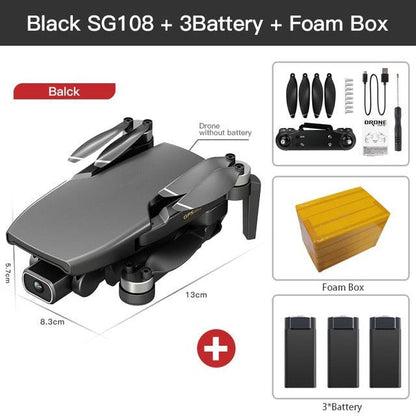 Great Mini Drone GPS L108 4K HD 5G WiFi Brushless Motor FPV Dron flying 25 Minutes distance RC 1km RC Quadcopter VS EX5 (MC2)(1U54)(1U46)
