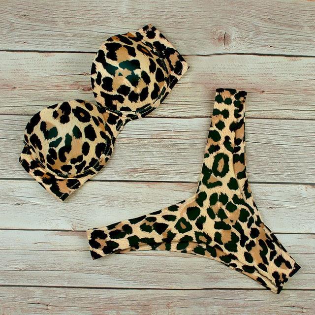 Nice Women Swimwear - Trending Leopard Brazilian Bikini Set - Push Up Bathing Suit - Female Summer Beach Wear (TB8D)