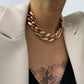 Great Gothic Punk Golden CCB Chain - Choker Necklace - Cross Chain Charm Necklace Jewelry (5JW)1