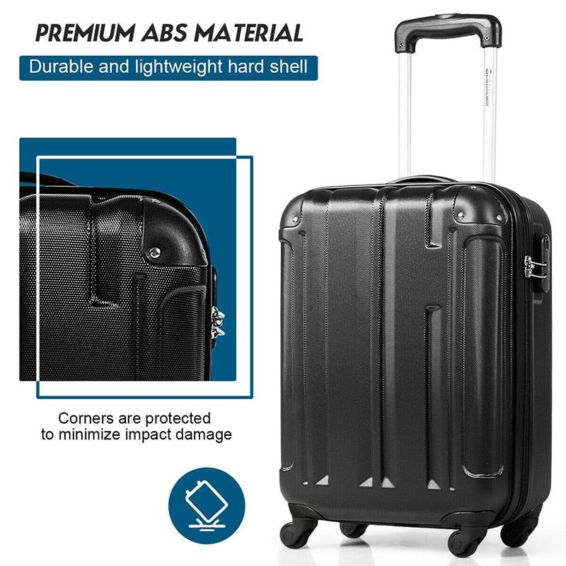 Large Capacity Rolling Luggage Lockable - 18" ABS Lightweight Hardshell Luggage Suitcase with Quiet Spinner (1U78)(LT1)(LT2)(1U78)(F78)