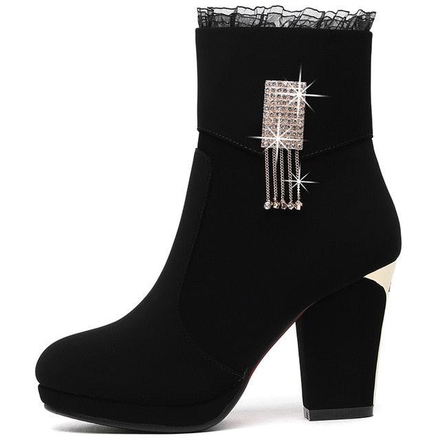 Gorgeous Women's High Boots - Thick With Fringed Waterproof Platform (BB1)(CD)(WO4)(BB2)(F38)(F36)(F107)(F42)