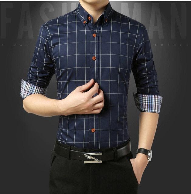 Great Casual Social Formal Shirt - Men Long Sleeve Slim Office Shirt (TM1)(T2G)