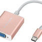 USB C to VGA Adapter, Type C to VGA Cable Converter for MacBook Pro 13/15/16 (Thunderbolt 3 Port), 2018 2019 MacBook Air (CA2)(1U52)