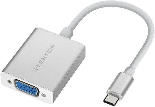 USB C to VGA Adapter, Type C to VGA Cable Converter for MacBook Pro 13/15/16 (Thunderbolt 3 Port), 2018 2019 MacBook Air (CA2)(1U52)