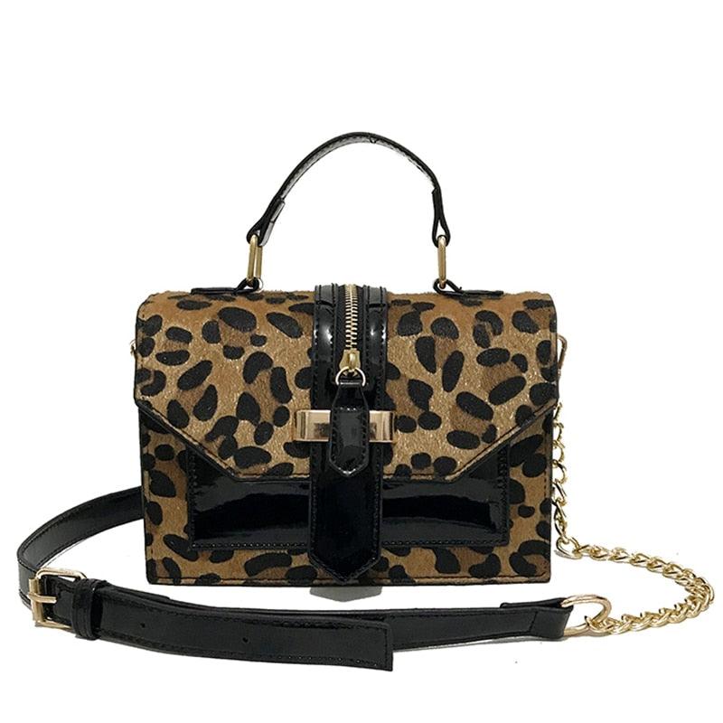 Great Leopard Crossbody Bags - Women's Zipper Decoration Chain Purses (WH2)(WH6)(WH4)