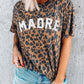 Leopard T-shirt Women Short Sleeve Letter Print Tops T Shirts - Women Summer T Shirt Female Tops (3U19)