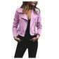 Amazing Winter Women Jacket Coats - Ladies Zipper Pocket Bomber Jacket - Long Sleeve Slim Outwear (2U23)