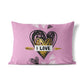 Letter Print Lovers Pillowcase King Queen Heart Pillow Case Leaves Print White Pillow Cover (3BM)(F63)
