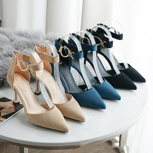 Cute Women's Pumps Shoes - Fine High Heels Sandals - Zipper Ladies Casual (SH1)(SH2)(WO2)(F37)