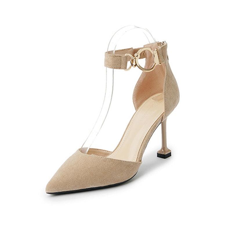 Cute Women's Pumps Shoes - Fine High Heels Sandals - Zipper Ladies Casual (SH1)(SH2)(WO2)(F37)