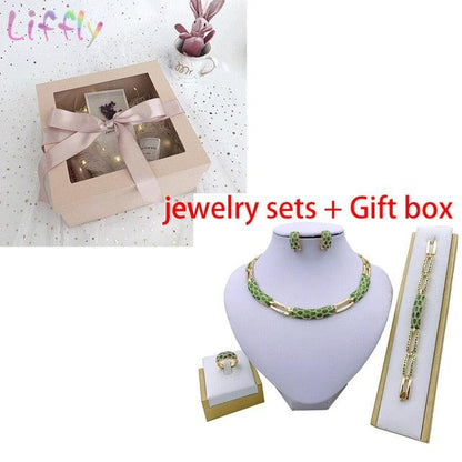 Amazing Women Dubai Jewelry Sets - Luxury Bridal Nigerian Wedding African Beads Jewelry Set (3JW)(5JW)(7JW)