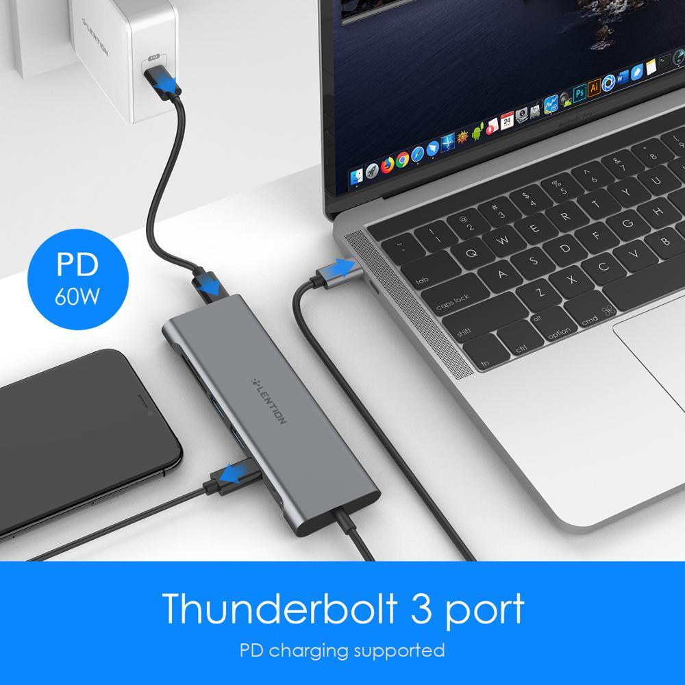Long Cable USB C Hub with 4K HDMI, 2 USB 3.0, 3.5mm Audio,Type C Charging Adapter for MacBook Pro 13/15/16 (Thunderbolt 3 Port) (CA2)(1U52)